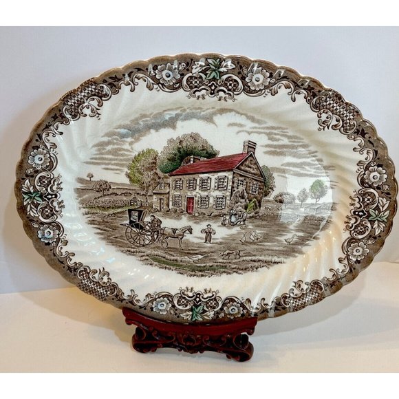 Johnson Bros Pennsylvania Fieldstone Platter Heritage Hall England